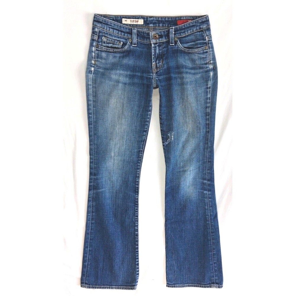 X2 Jeans Womens 4L Blue Dark Wash Denim Low Rise Flare Leg Y2K Casual 30x32